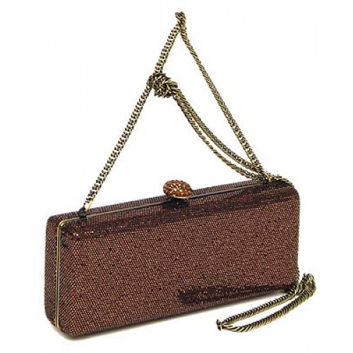 Evening Bag - Glittery - Swarovski Accent Closure Knob - Bronze - BG-HP01447BZ